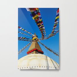 Bodhnath Stupa Metal Print | Colorful, Kathmandu, Prayerflags, Digital, Stupa, Color, Photo, Buddhism, Nepal, Travel 
