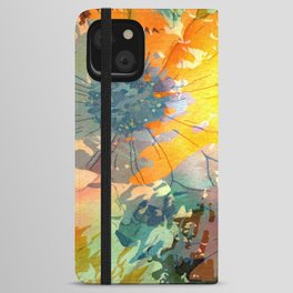 Warm Floral Abstract iPhone Wallet Case
