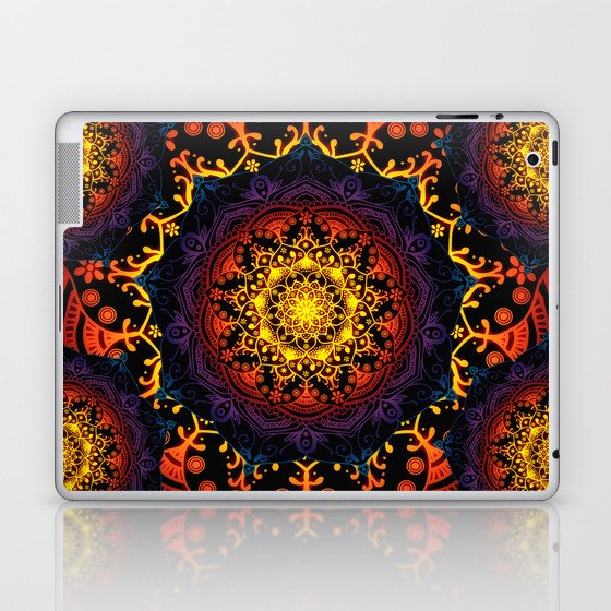 Mandala Mantra Meditation Spiritual Yoga Zen Hippie Bohemian Laptop & iPad Skin