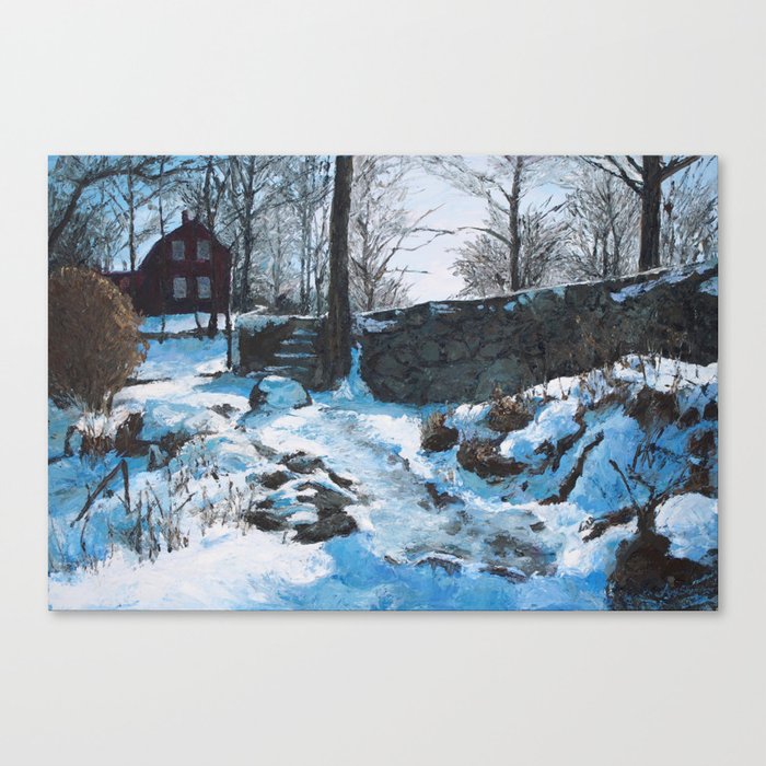 Winter at Weir Canvas Print