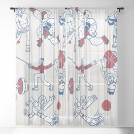 Athletes Doodle Sheer Curtain