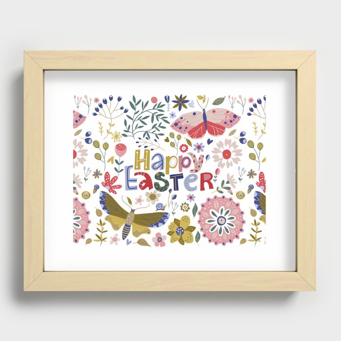 Happy Easter Recessed Framed Print