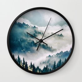 Misty Mountains Wall Clock