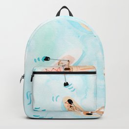 Paddle Boarding Backpack | Birdseye, Water, Summer, Ocean, Watercolor, Tropical, Paddle, Minimal, Painting, Sup 