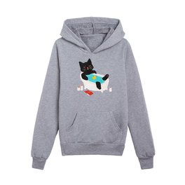 Meow time Kids Pullover Hoodies