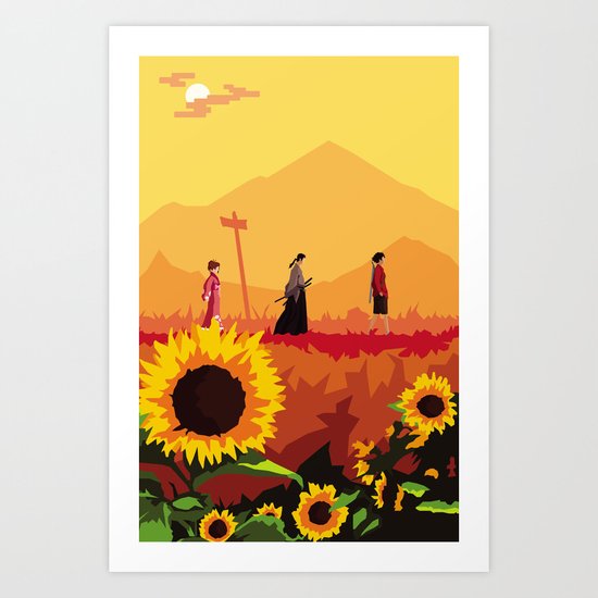 Journey to the Sunflower Samurai Art Print