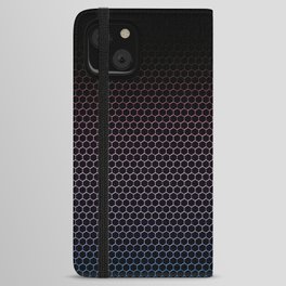 Dark Hexagon Ombre iPhone Wallet Case