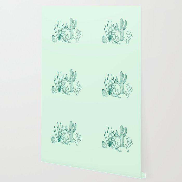 Cute Cactus Wallpaper By Emilyorzel Society6