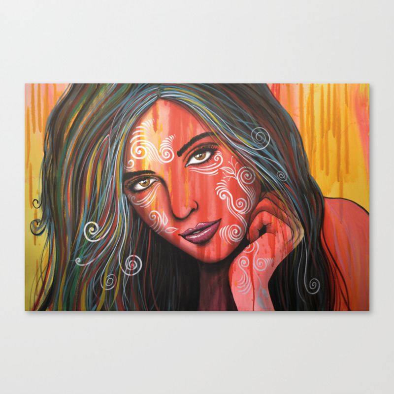Abstract Art Portrait Face Woman Girl Painting Memories Canvas