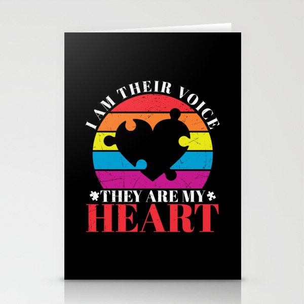 I Am Their Voice They Are My Heart Autism Stationery Cards