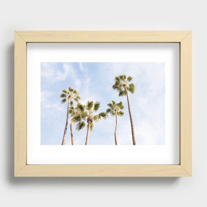 Palm Trees Blue Skies Recessed Framed Print