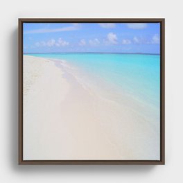 beach (Maldives White Sand Beach) Framed Canvas