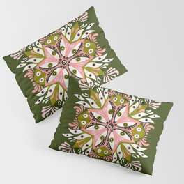 Trippy Mandala – Sage & Pink Pillow Sham