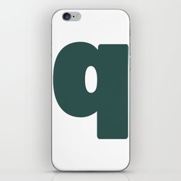 q (Dark Green & White Letter) iPhone Skin