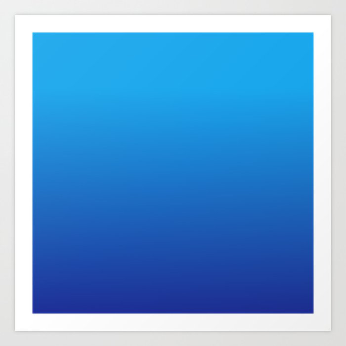 BRIGHT BLUE GRADIENT Art Print