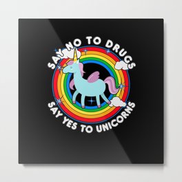 red ribbon week Say No To Drugs Say Yes To Unicorn Metal Print | Tacos Funny, Red Ribbon, Boys Girls, Tobacco Alcohol, Abuse Violence, Spread Awareness, Drugs Red, Anti Drug, Ribbon Week, Soccer Basketball 
