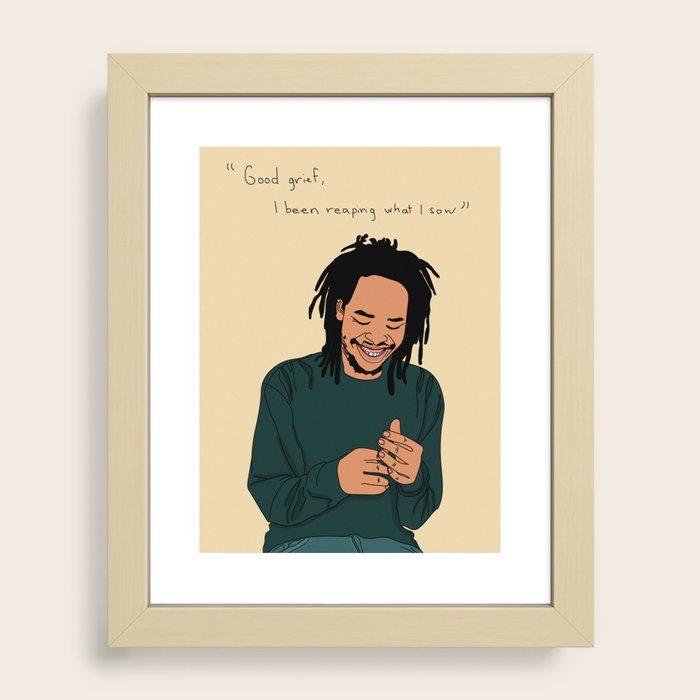 Earl Sweatshirt w lyrics Framed Art Print by Cat Som Society6