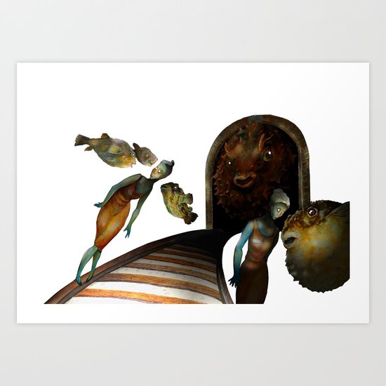Off the rails. Art Print