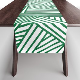 Sketchy Abstract (Olive & White Pattern) Table Runner