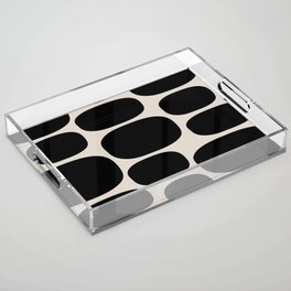 Modernist Spots 248 Black and Linen White Acrylic Tray