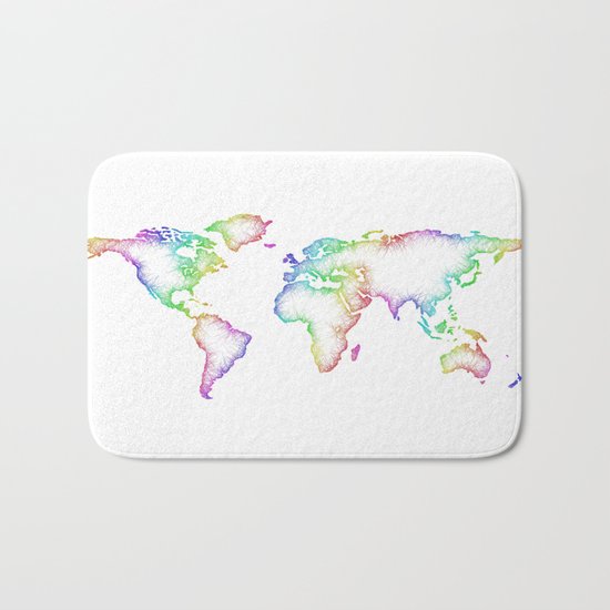 World map Bath Mat
