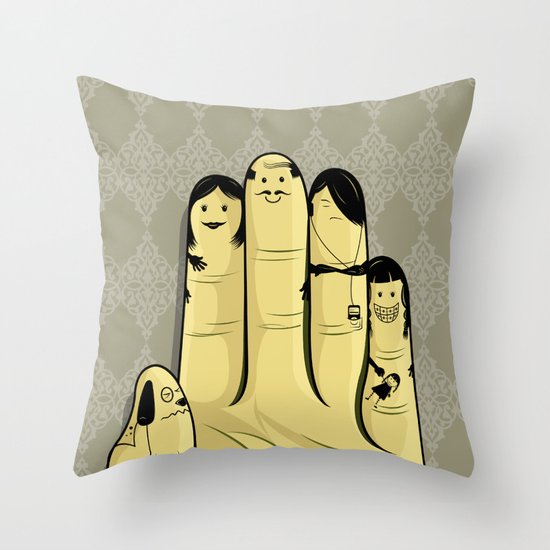 The finger family Throw Pillow