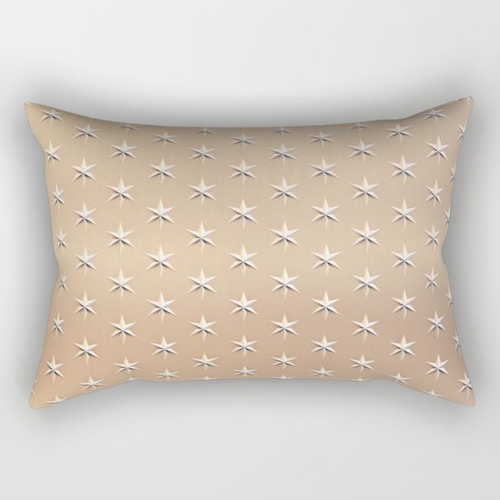 silver star pattern on gold Rectangular Pillow