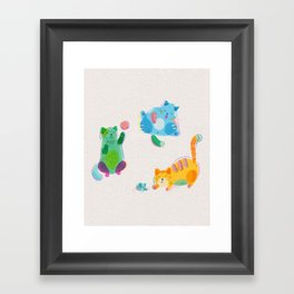 Riso Colorful Cats Framed Art Print