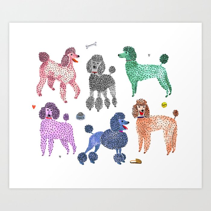 Poodles by Veronique de Jong Art Print