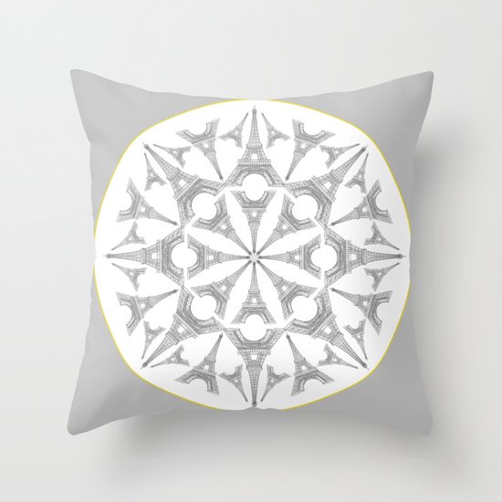 Paris in a Kaleidoscope Throw Pillow