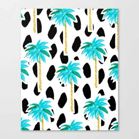 Palm Trees and Dots Canvas Print