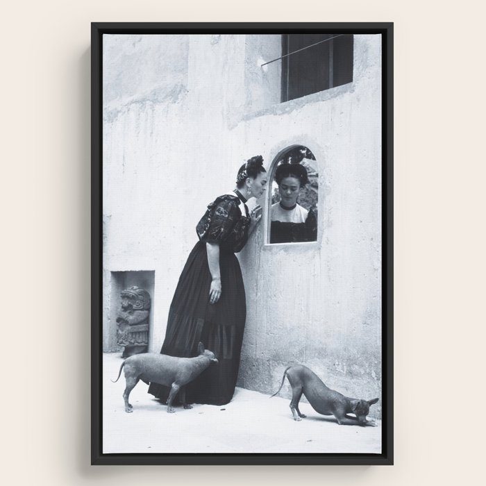 Rare Frida Kahlo with pets Vintage Frida Kahlo Xolo Dog Framed