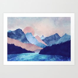 Light Blue Mountains Art Print