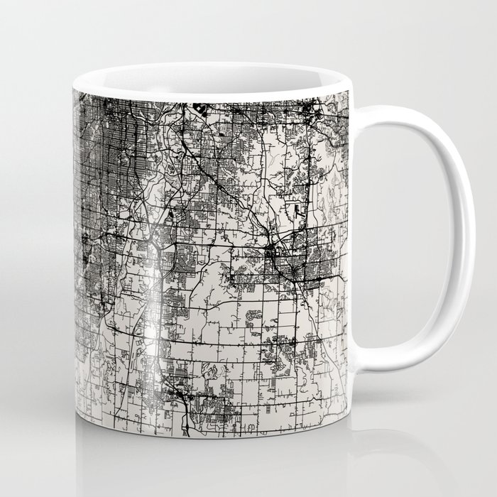 Overland Park, USA - city map drawing Coffee Mug
