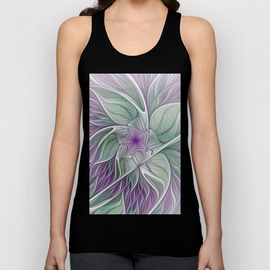 Flower Dream, Abstract Fractal Art Unisex Tank Top
