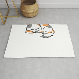 Sleeping Calico Cat for Cat Lover Rug