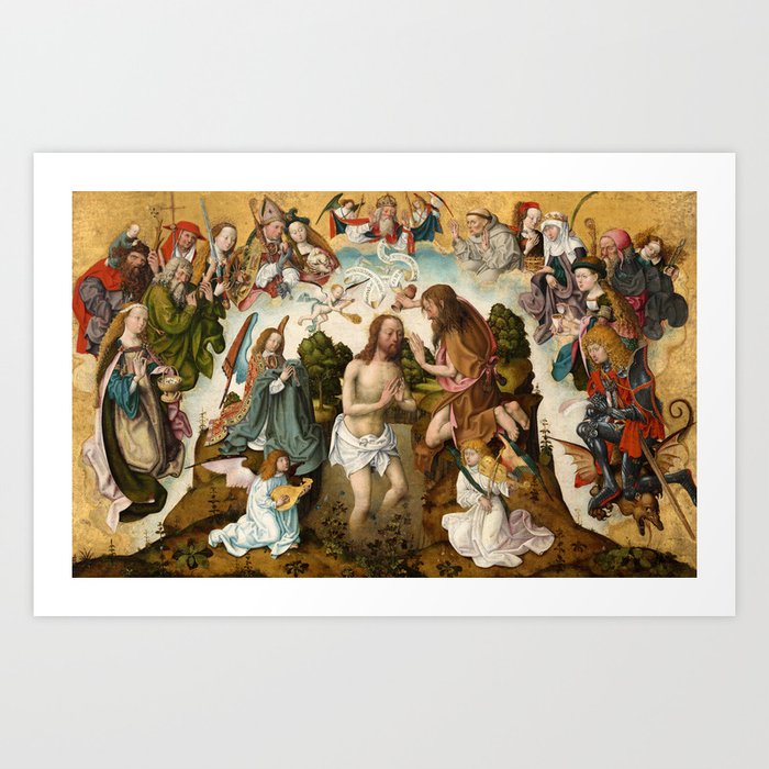 The Baptism of Christ by Master of the Saint Bartholomew Altar Art Print