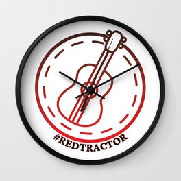 Red Round Guitar Wall Clock
