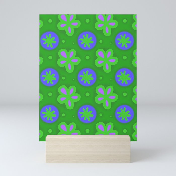 Flowers and Dots 3 Mini Art Print