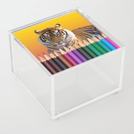 Tiger - Color Pencils Acrylic Box