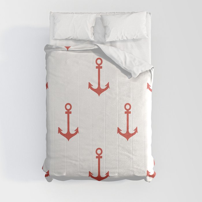 Anchors Away Red  Comforter