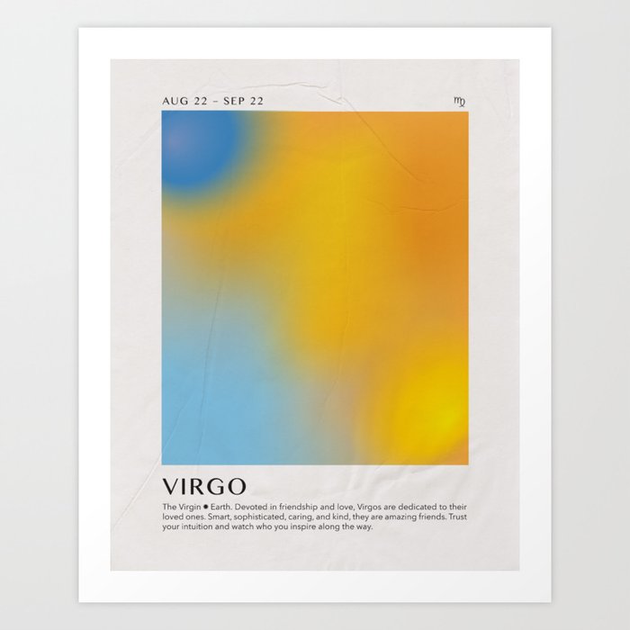 Virgo Astrology Zodiac Aura Gradient Art Print Art Print