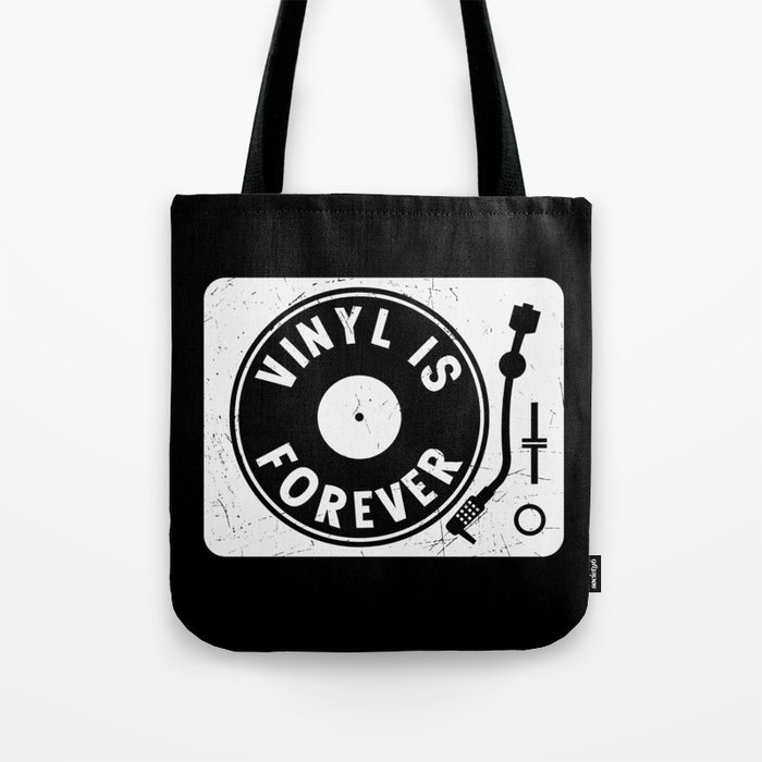 Vinyl Is Forever Retro Music Tote Bag