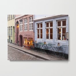 Copenhagen Sidewalk Cafe Metal Print