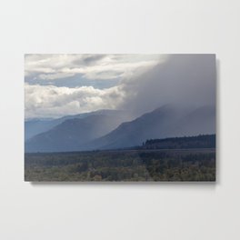 Mountains Emerging Metal Print | Natural, Morning, Rocky, Outside, Blue, Naturel, Sage, Clouds, Sky, Photo 