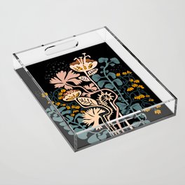 Stockholm garden night black and blue Acrylic Tray