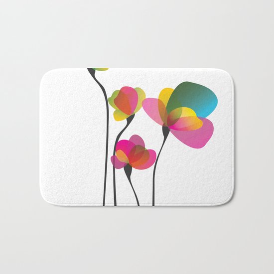 Abstract Flowers Bath Mat