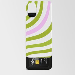 Green and Pastel Pink Stripes Android Card Case