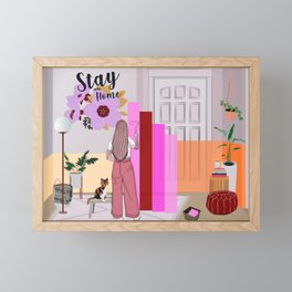Home in pink Framed Mini Art Print