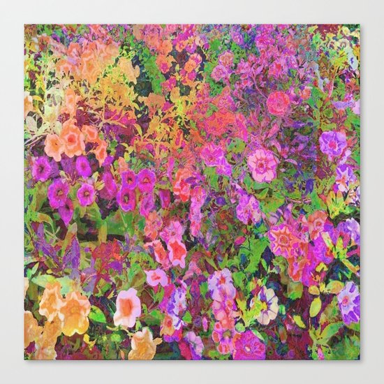 Rainbow Floral Landscape Canvas Print